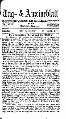 Tag- und Anzeigeblatt für Kempten und das Allgäu Samstag 27. Januar 1877