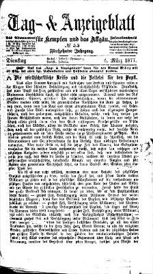 Tag- und Anzeigeblatt für Kempten und das Allgäu Dienstag 6. März 1877