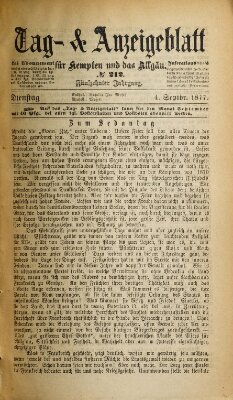 Tag- und Anzeigeblatt für Kempten und das Allgäu Dienstag 4. September 1877