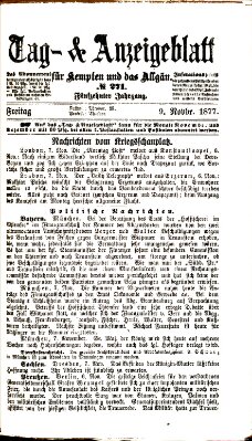 Tag- und Anzeigeblatt für Kempten und das Allgäu Freitag 9. November 1877