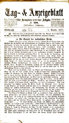 Tag- und Anzeigeblatt für Kempten und das Allgäu Mittwoch 5. Dezember 1877