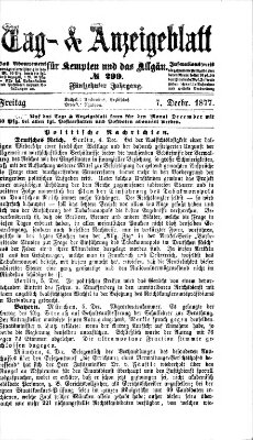 Tag- und Anzeigeblatt für Kempten und das Allgäu Freitag 7. Dezember 1877