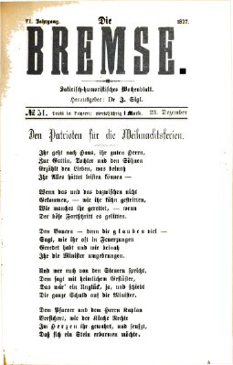 Die Bremse Sonntag 23. Dezember 1877