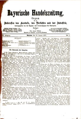 Bayerische Handelszeitung Samstag 19. Januar 1878