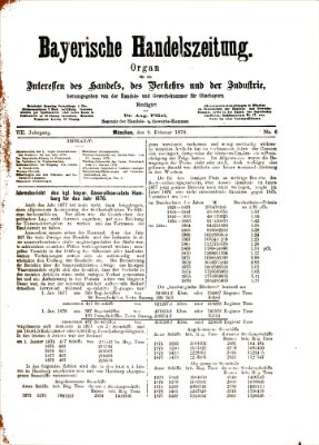 Bayerische Handelszeitung Samstag 9. Februar 1878