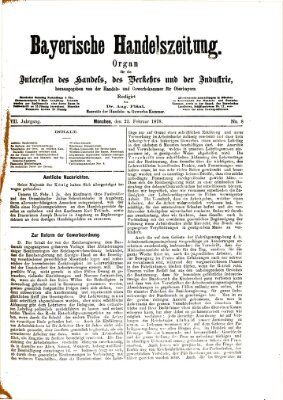 Bayerische Handelszeitung Samstag 23. Februar 1878