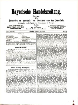 Bayerische Handelszeitung Samstag 20. Juli 1878