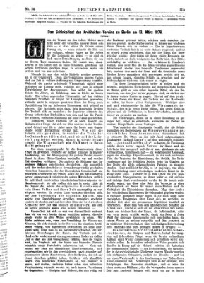 Deutsche Bauzeitung 〈Berlin〉 Samstag 23. März 1878