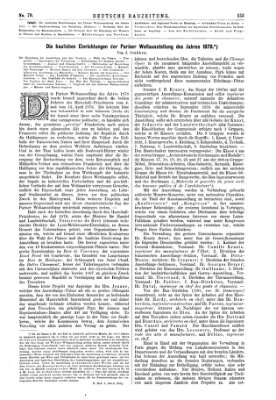 Deutsche Bauzeitung 〈Berlin〉 Samstag 31. August 1878