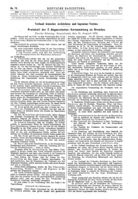 Deutsche Bauzeitung 〈Berlin〉 Samstag 14. September 1878