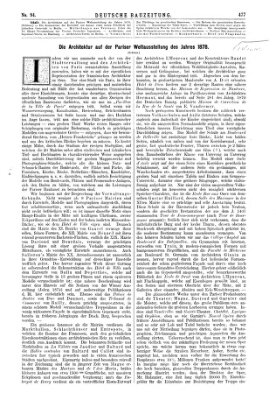 Deutsche Bauzeitung 〈Berlin〉 Samstag 23. November 1878