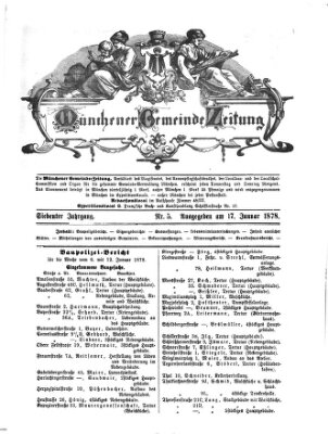 Münchener Gemeinde-Zeitung Donnerstag 17. Januar 1878