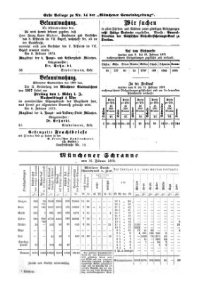 Münchener Gemeinde-Zeitung Sonntag 17. Februar 1878