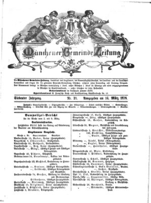 Münchener Gemeinde-Zeitung Donnerstag 14. März 1878