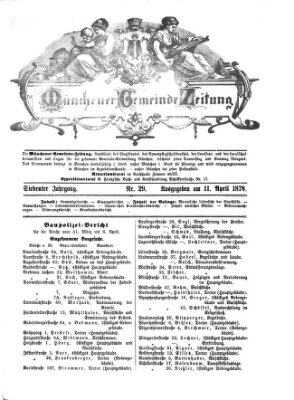 Münchener Gemeinde-Zeitung Donnerstag 11. April 1878