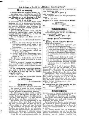 Münchener Gemeinde-Zeitung Sonntag 30. Juni 1878