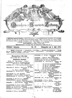 Münchener Gemeinde-Zeitung Donnerstag 4. Juli 1878