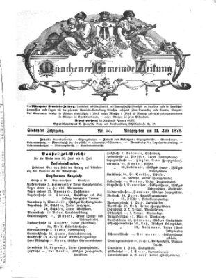 Münchener Gemeinde-Zeitung Donnerstag 11. Juli 1878