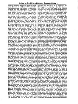 Münchener Gemeinde-Zeitung Sonntag 22. September 1878