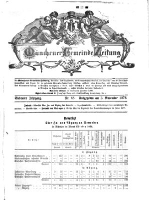 Münchener Gemeinde-Zeitung Sonntag 3. November 1878