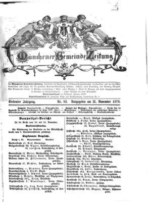 Münchener Gemeinde-Zeitung Donnerstag 21. November 1878