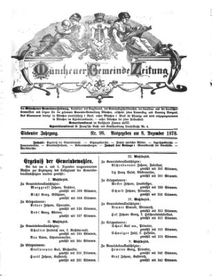 Münchener Gemeinde-Zeitung Sonntag 8. Dezember 1878