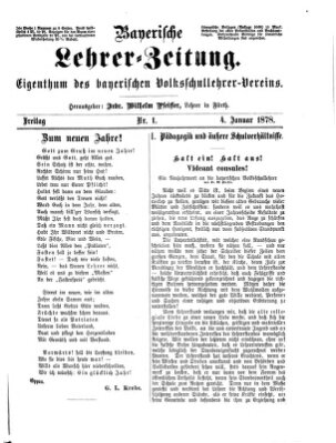 Bayerische Lehrerzeitung Freitag 4. Januar 1878