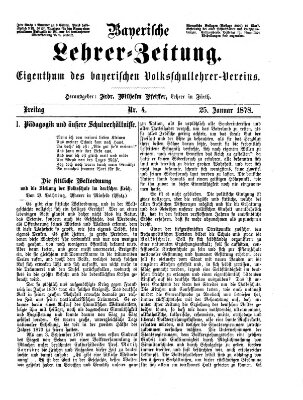 Bayerische Lehrerzeitung Freitag 25. Januar 1878