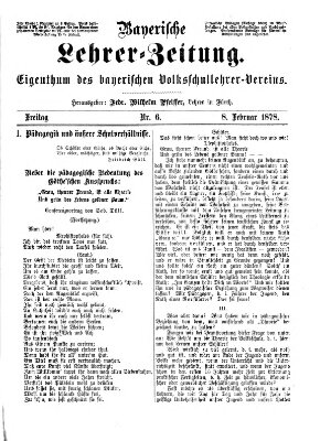 Bayerische Lehrerzeitung Freitag 8. Februar 1878