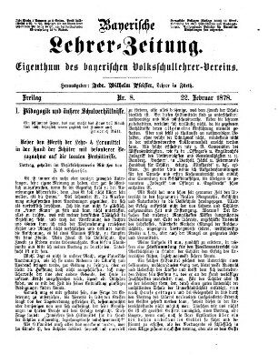 Bayerische Lehrerzeitung Freitag 22. Februar 1878