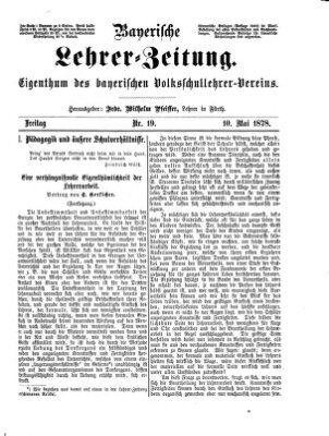 Bayerische Lehrerzeitung Freitag 10. Mai 1878