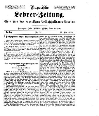 Bayerische Lehrerzeitung Freitag 24. Mai 1878