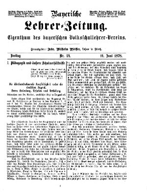 Bayerische Lehrerzeitung Freitag 14. Juni 1878