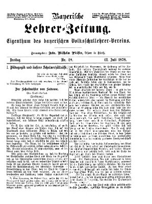 Bayerische Lehrerzeitung Freitag 12. Juli 1878