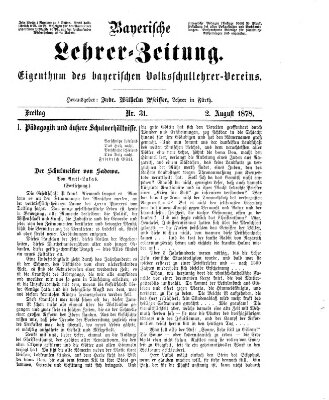 Bayerische Lehrerzeitung Freitag 2. August 1878