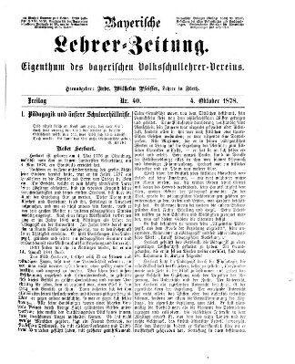 Bayerische Lehrerzeitung Freitag 4. Oktober 1878