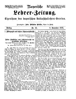 Bayerische Lehrerzeitung Freitag 8. November 1878