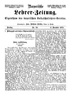 Bayerische Lehrerzeitung Freitag 6. Dezember 1878