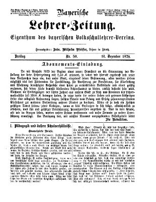 Bayerische Lehrerzeitung Freitag 13. Dezember 1878