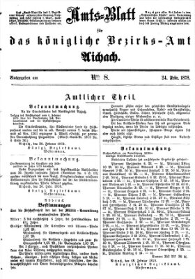 Amtsblatt für das Bezirksamt und Amtsgericht Aichach Sonntag 24. Februar 1878