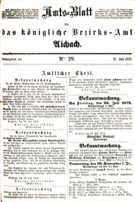 Amtsblatt für das Bezirksamt und Amtsgericht Aichach Sonntag 21. Juli 1878