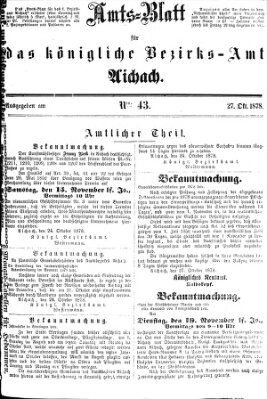 Amtsblatt für das Bezirksamt und Amtsgericht Aichach Sonntag 27. Oktober 1878