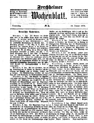 Amtsblatt für die Königlichen Bezirksämter Forchheim und Ebermannstadt sowie für die Königliche Stadt Forchheim Donnerstag 10. Januar 1878