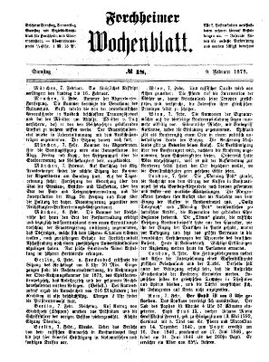 Amtsblatt für die Königlichen Bezirksämter Forchheim und Ebermannstadt sowie für die Königliche Stadt Forchheim Samstag 9. Februar 1878