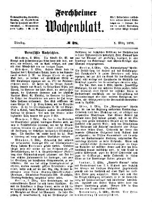 Amtsblatt für die Königlichen Bezirksämter Forchheim und Ebermannstadt sowie für die Königliche Stadt Forchheim Dienstag 5. März 1878