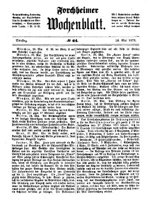 Amtsblatt für die Königlichen Bezirksämter Forchheim und Ebermannstadt sowie für die Königliche Stadt Forchheim Dienstag 28. Mai 1878