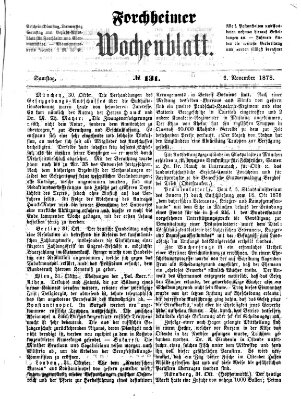 Amtsblatt für die Königlichen Bezirksämter Forchheim und Ebermannstadt sowie für die Königliche Stadt Forchheim Samstag 2. November 1878