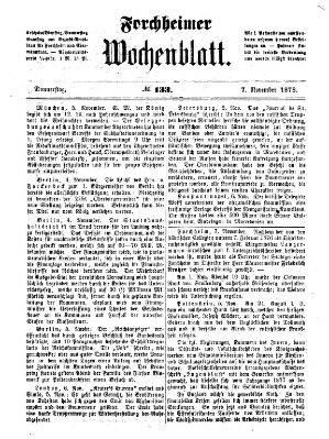 Amtsblatt für die Königlichen Bezirksämter Forchheim und Ebermannstadt sowie für die Königliche Stadt Forchheim Donnerstag 7. November 1878