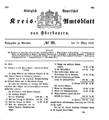 Königlich-bayerisches Kreis-Amtsblatt von Oberbayern (Münchner Intelligenzblatt) Dienstag 19. März 1878