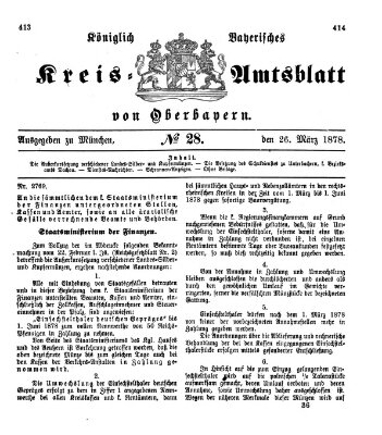 Königlich-bayerisches Kreis-Amtsblatt von Oberbayern (Münchner Intelligenzblatt) Dienstag 26. März 1878